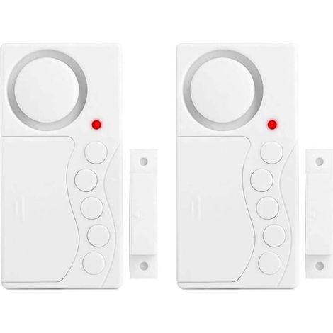 108 Db Batteriebetriebener Drahtloser Türalarm Mit Einstellbarer Verzögerung Von 3/15/30/60 Sekunden (2er-pack)
