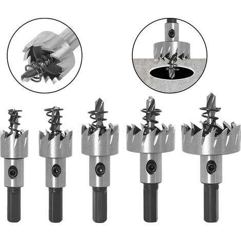 Aiducho 5-teiliges Hss-lochsägen-set, 16–30 Mm, Hss-lochsägebohrer, Kreisschneidwerkzeug Für Stahl, Kupfer, Eisen, Kunststoff, Holz Und Pvc