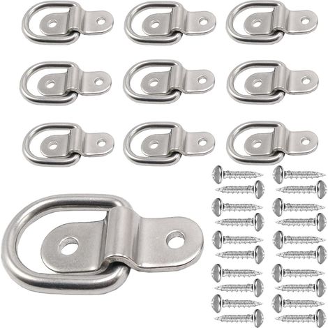 D-ring-anker 1/4" Hochleistungs-anhängerankerbolzenring 1200 Lbs Tragfähigkeit Anhängerkartenturm-ankerhalterungs-haken-set Für Suv, Wohnmobil, Camper, Van, Auto, Boot, Motorrad Oberflächenmontage, A