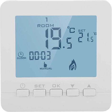 Intelligenter Heizungsthermostat Mit Lcd-bildschirm, Programmierbarer Raumtemperaturregler Für Wandmontierte Und Bodenstehende Heizkessel