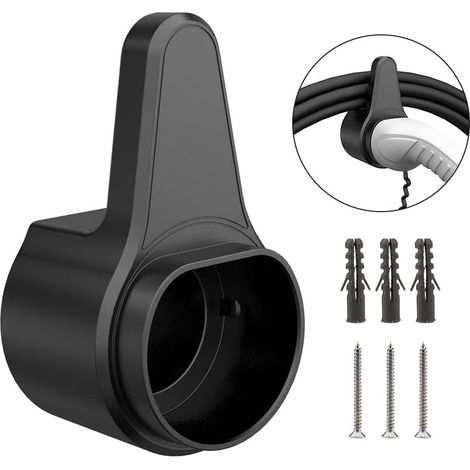 Ev-ladegeräthalterung Typ 2, Robuste Abs-wandhalterung Für Auto, Typ 2 Ladekabel-organizer – Schwarz