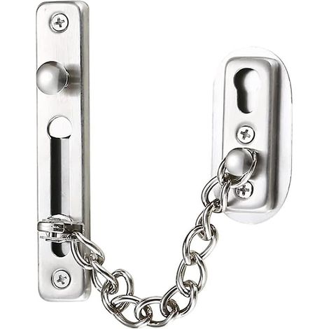 Sicherheitskette, Türkette Aus Edelstahl 304, Türverriegelungskette Mit Schrauben, Gebürstetes Chromsilber