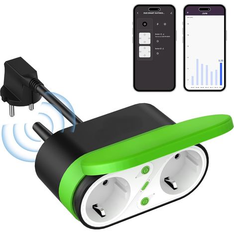 Tuya Doppelsteckdose Für Den Außenbereich, Wasserdicht, Wlan-fähig, Per App Fernsteuerbar