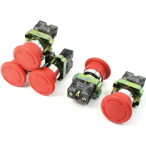 5 Stück N/c Spst-mobilverriegelungs-not-aus-drucktaster 10 A 415 V