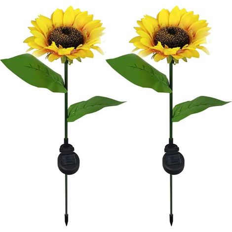 Set Mit 2 Solar-außenleuchten Für Garten, Terrasse, Rasen Und Wege