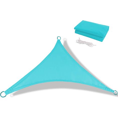 Dreieckige Sonnenmarkise Für Camping, Garten, Strand, Park Und Andere Outdoor-aktivitäten, Wasserdichtes Uv-schutzgewebe, Hellblau, 333 M