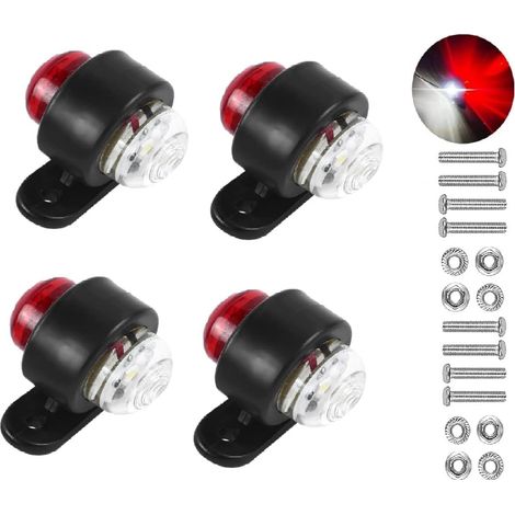 4er-pack Led-seitenmarkierungsleuchten 12–24 V – Rot Und Weiß – Doppelseitig – Hohe Helligkeit – Einfache Montage