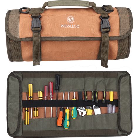 Tragetasche Aus Canvas, Verdickte Aufbewahrungstasche Für Reparaturwerkzeuge, Werkzeugkasten, Werkzeugtasche – Schwarz