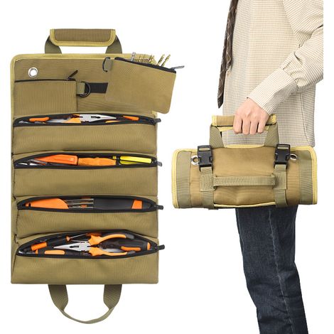 Werkzeugtasche Für Elektriker 49,5 X 32 Cm – Strapazierfähiges Oxford-gewebe – 2 Herausnehmbare Taschen – 4 Geräumige Taschen – 600 G