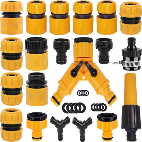 Gartenschlauch-anschlussset Für Die Autowäsche, Teleskopschlauch, Schnellanschlussdüse, Gerades Strahlrohr-set, Gelb