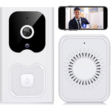 Kabellose Wlan-video-türklingel – 850-nm-nachtsicht – Lange Akkulaufzeit – Einfache Montage Per Kleben Oder Bohren – Videoanrufe Aus Der Ferne