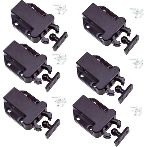 Magnetischer Schubladenverschluss Zum Öffnen Per Druckknopf – Haltekraft 8 Kg – Material: Abs-kunststoff – 6er-packung Inklusive Schrauben