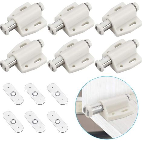 6er-set Magnetische Druckknopf-türöffner – Abs Und Edelstahl – Für Schränke Und Schubladen – Einfache Montage Mit Schrauben