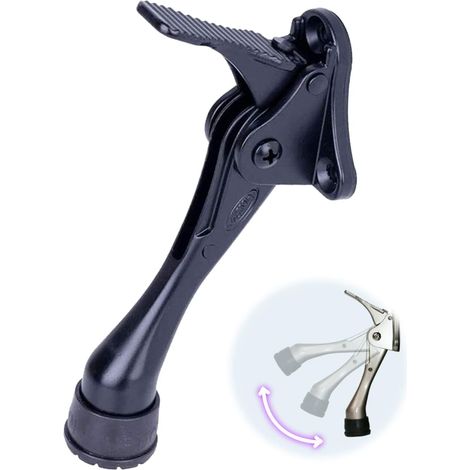Türstopper Mit Ein-klick-kickdown, Türstütze, Schwerlast-türstopper, Türboden, Höhenverstellbare Gummifüße (schwarz, 4 Zoll X 1 Packung)