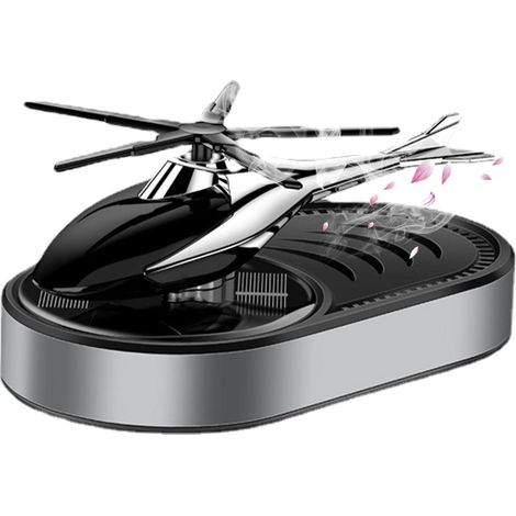 Solarbetriebener Auto-duftdiffusor Im Rotierenden Helikopter-design, Ideal Für Ätherische Öle. Inklusive Drehbarem Duftdiffusor-anhänger In Silber.