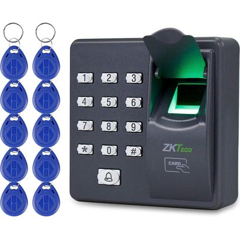 X6 Biometrischer Rfid-leser – Fingerabdruckerkennung – Speicherkapazität Für 500 Fingerabdrücke – 12-v-gleichstromnetzteil – 10 Schlüsselanhänger Im Lieferumfang Enthalten