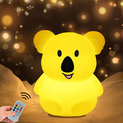 Koala-led-nachtlicht Für Kinder, 9 Farben, Fernbedienung + Touch-dimmung