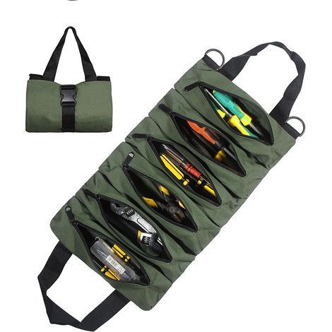 Werkzeugtasche Für Autowartung, Werkzeugset Aus Canvas, Grün