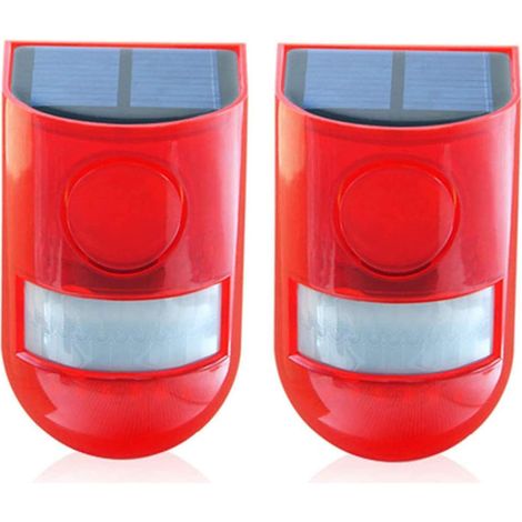 Wasserdichte Alarmsirene Mit Bewegungsmelder – 110 Db Alarm – 6 Led-blitzlichter – Reichweite 5 Bis 8 Meter – Schutzart Ip65 – 2er-pack