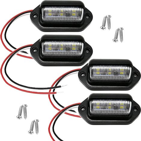 4er-pack Led-kennzeichenbeleuchtung, 12–24 V Dc, Wasserdicht, 6-smd-leds, Für Lkw, Suv, Anhänger, Transporter, Wohnmobile Und Boote Als Einstiegsbeleuchtung, Innenraum-/laderaumbeleuchtung Oder Motorr