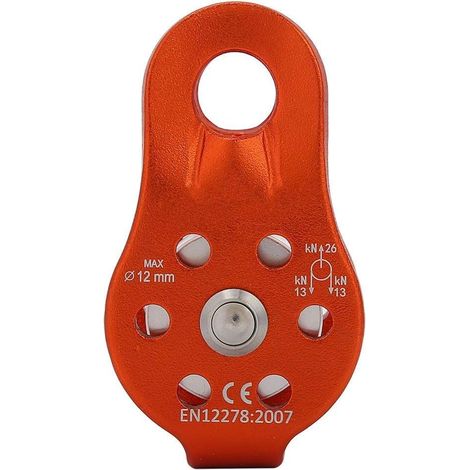 Seilrolle, 26 Kn, Kletterrolle Aus Aluminiumlegierung, Hochleistungs-einzelseilrolle Für 12-mm-seil (orange)