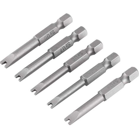 Set Mit 5 U-förmigen Schraubendreherbits – S2-legierungsstahl – 50 Mm Länge – 1/4"-sechskantschaft – Magnetisch Für Elektriker