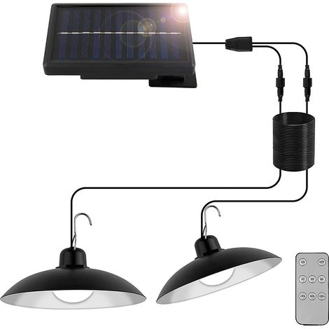 Hängende Solarlampe, Doppelkopf Mit Fernbedienung, 3 Modi, Ip44, Mit 3 M Kabel