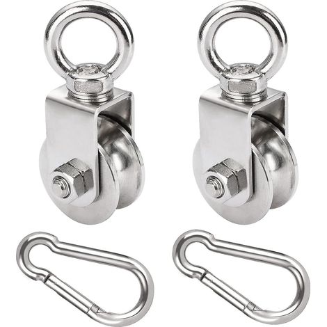 2er-pack 48-mm-rolle Mit Kugellager, 500 Kg Tragkraft, Stahlseil, Edelstahlrolle Für Kabelzüge, Kabelrahmen, Fitness