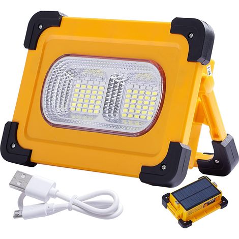 Wiederaufladbare 80-w-solar-arbeitsleuchte, 4 Leuchtmodi, Tragbare Solar-arbeitsleuchte Mit Usb-anschluss, Wasserdichte Notleuchte Mit 11000-mah-akku, Geeignet Für Camping, Arbeit Und Heimwerkerprojek