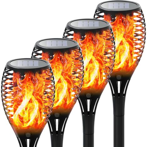 4er-set Gartenfackeln, Solarfackeln, Wasserdichte Led-sicherheitsleuchten Für Den Außenbereich, Dekorative Beleuchtung Für Garten/weihnachten/hochzeiten/feste – 4er-set (höhe 58 Cm, Breite 58 Cm)