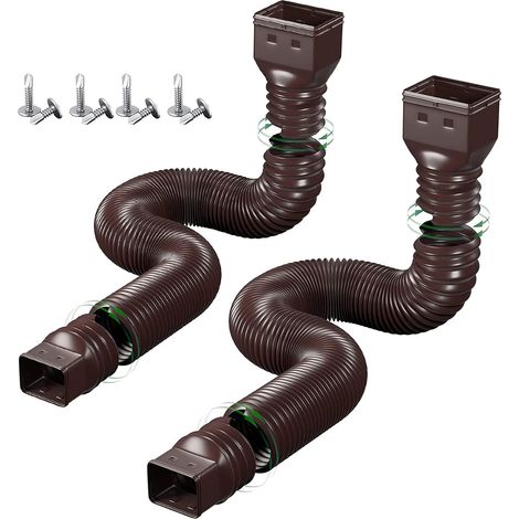 Set Aus 2 Flexiblen Dachrinnenablaufschläuchen, Dachrinnenmontage, 53 Bis 152 Cm Verlängerung, Regenwasserrohrverbinder, Dehnbar Für Die Meisten Regenwasserrohre An Gebäuden