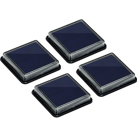 Set Aus Vier Solar-bodenleuchten, Solar-gartenleuchten, Ip68 Wasserdichte Solarbeleuchtung, Automatische Aktivierungs-sicherheitsleuchte, Geeignet Für Gärten, Treppen, Wege,