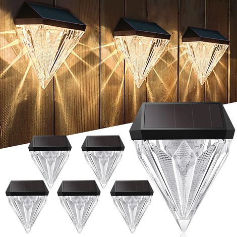 6 Solar-led-gartenleuchten, Kaltweiß, Ip55 Wasserdicht, Zur Beleuchtung Von Terrassen, Treppen Und Zäunen