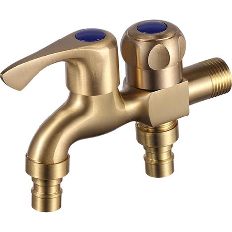 2-wege-wasserschlauchverteiler, Doppelhahnadapter, Schlauchverteiler, Waschmaschinenhahnverteiler, Gartenschlauchverteilerventil