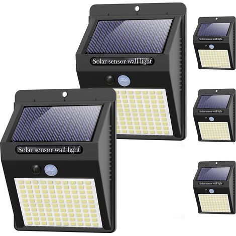 5er-pack Solarleuchten Für Den Außenbereich, 3 Lichtmodi Mit Bewegungssensor, 100 Wasserdichte Leds