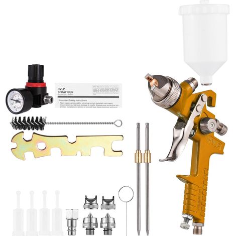 Hvlp-spritzpistole, Farbspritzpistole, Schwerkraft-airbrush-lackiergerät Mit 3 Düsen Zum Besprühen Von Automöbeln (1,4/1,7/2,0 Mm Düse)