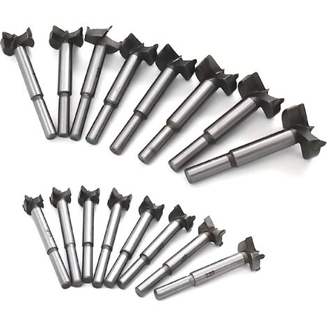 Aiducho Forstnerbohrer-set 15–35 Mm, 16-teilig, Aus Hochleistungs-kohlenstoffstahl, Lochsäge Zum Stanzen Von Löchern In Holzplatten, Zum Bohren Von Löchern Für Flachscharniere, Hartmetall