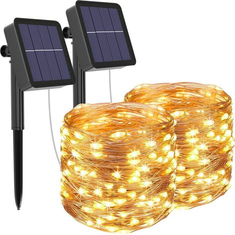 Solarleuchten, Litogo 10m 100 Led Wasserdichte Solar-lichterkette Für Den Außenbereich Mit 8 Modi, Dekorationslicht Für Garten, Terrasse, Hof, Haus, Weihnachten, Hochzeit
