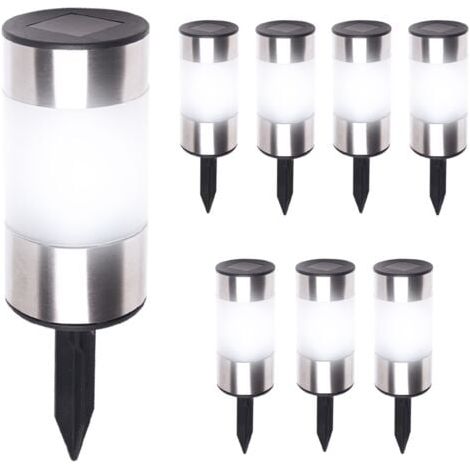 Set Mit 8 2-in-1-solarpolleuchten Aus Edelstahl (weißes Licht)