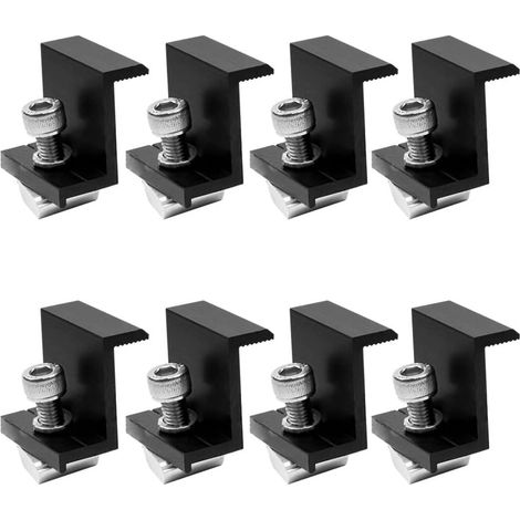 30 Mm Schwarze Photovoltaik-crimp-seitenmontagehalterungen Für Solarmodule, Montagezubehör
