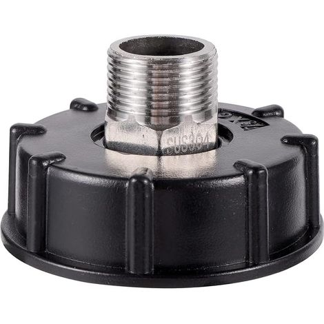 Ibc S60x6 Tankadapter Mit Grobgewinde, Edelstahl-außengewindeanschluss Und Schlauchanschluss (25 Cm Außengewinde)