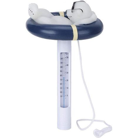Poolthermometer In Form Eines Eisbären Mit Kette Für Schwimmbad, Whirlpool, Spa Und Teich