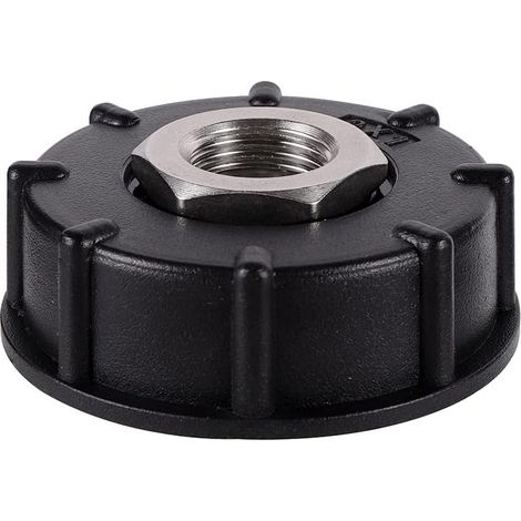 Grobverzahnter Ibc S60x6 Tankadapter Mit Edelstahlanschluss (25 Cm Innengewindedurchmesser).