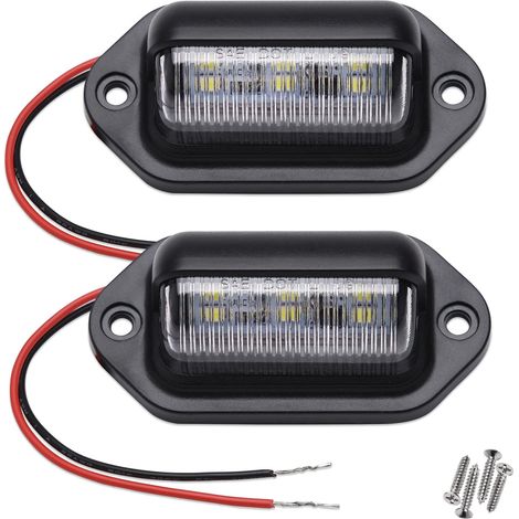 2 Led-kennzeichenleuchten, 12–24 V Dc, Wasserdicht, 6-smd, Für Lkw, Suv, Anhänger, Van, Wohnmobil, Boote, Z. B. Als Einstiegsbeleuchtung, Innenraum-/laderaumbeleuchtung Oder Motorraumbeleuchtung