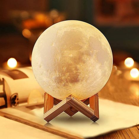 3d-leuchtmondlampe Mit Ständer, 16 Farben, Touch-steuerung (4,7 Zoll)