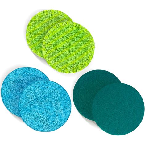 Set Mit 6 Universellen Mikrofaser-ersatzpads (16 Cm Durchmesser), Passend Für Hurricanes M30457 Akku-wischmopps Und Kabellose Ersatzpads