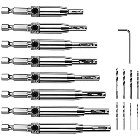 Aiducho 8-teiliges Scharnierbohrer-set, 8 Bohrer-sets, 1 Innensechskantschlüssel, Selbstzentrierendes Scharnierbohrer-set Für Die Holzbearbeitung
