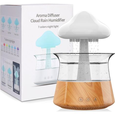 Cloud-luftbefeuchter, Ätherischer Öldiffusor Mit 7-farbigen Led-leuchten, Nano-nebeldiffusor Und Luftbefeuchter Für Große Räume, Kinderzimmer Und Das Ganze Haus (korngröße Von