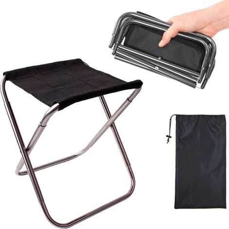 Aiducho Klappbarer Campinghocker, Kleiner Tragbarer Klapphocker, Ultraleichter Klappstuhl, Tragbarer Klappsitz, Campingstuhl Aus Aluminium, Für Reisen, Wandern, Angeln, Grillen (silber)