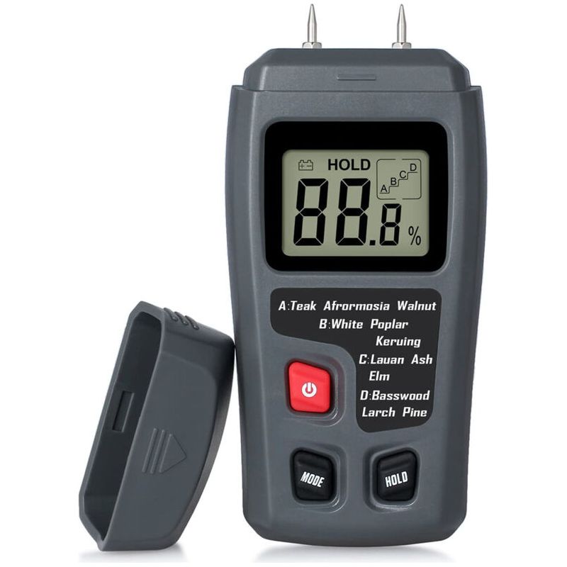 Tragbares Holzfeuchtemessgerät – Hochpräzises Lcd-display – 4 Modi Für 50 Holzarten – Automatische Abschaltfunktion – Messbereich: 0 Bis 99,9 %